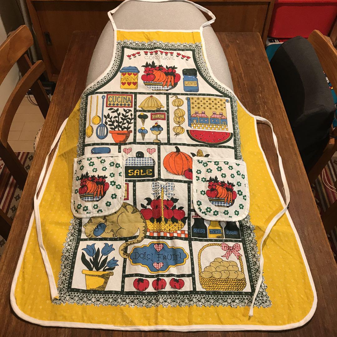 60~70's ヴィンテージエプロン カントリーキッチン U.S.A. 美品