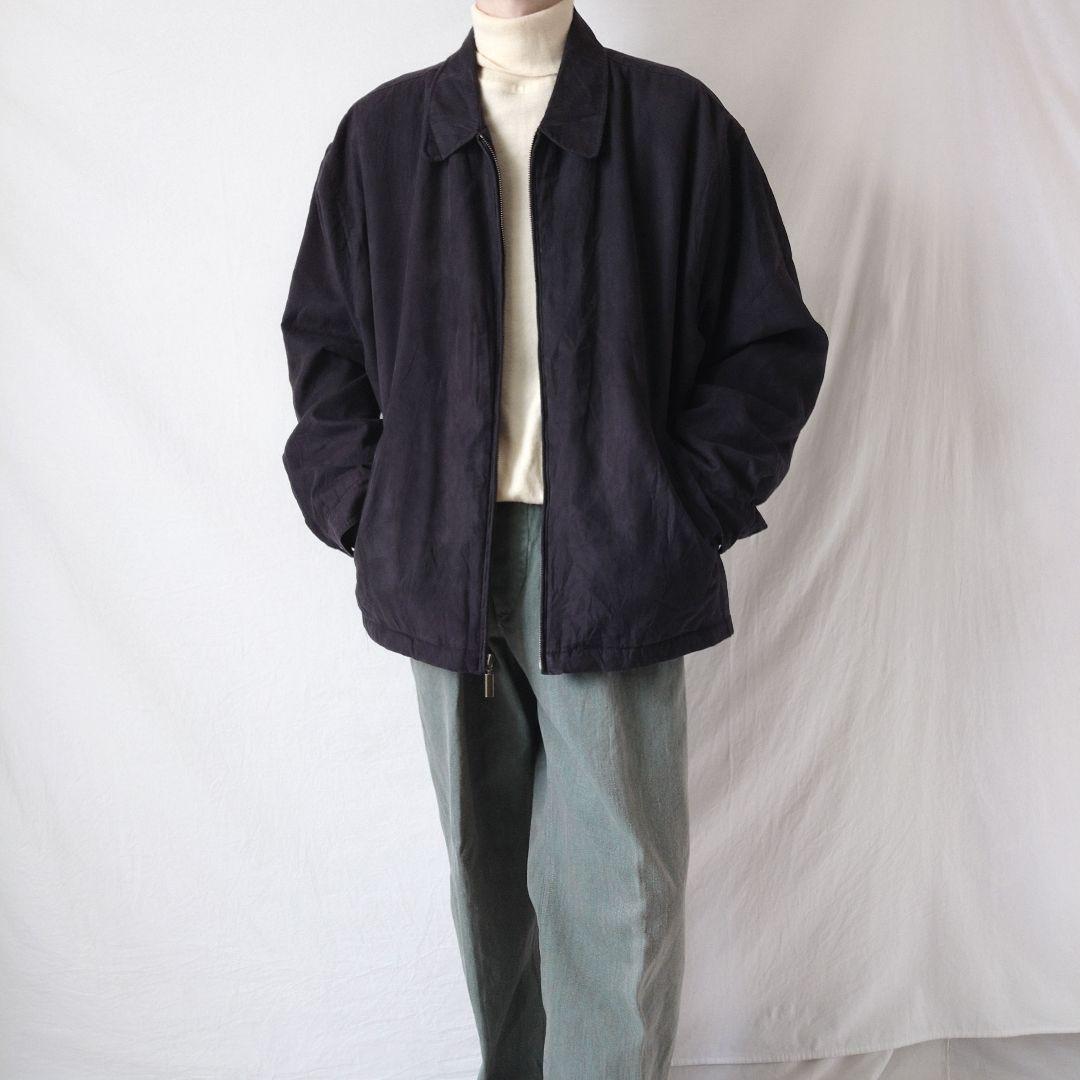 【90～00s】VAN HEUSEN フェイクスエードブルゾンジャケット 黒
