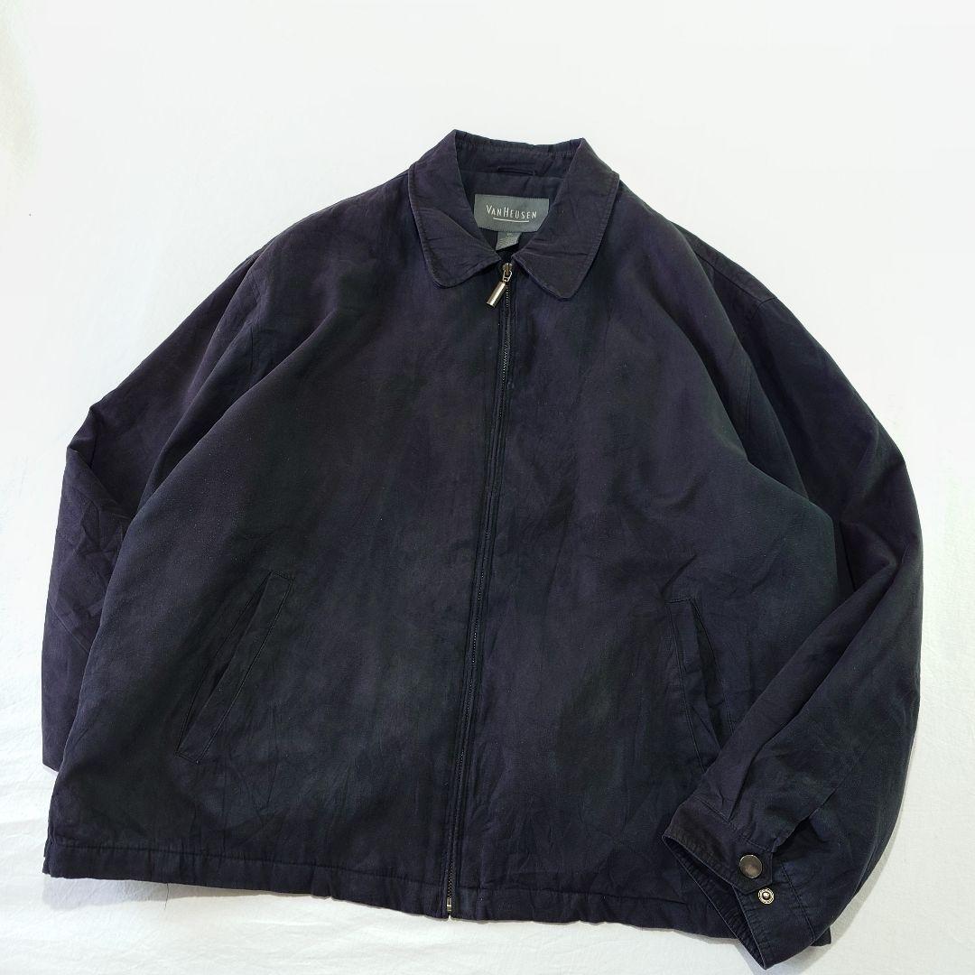 【90～00s】VAN HEUSEN フェイクスエードブルゾンジャケット 黒