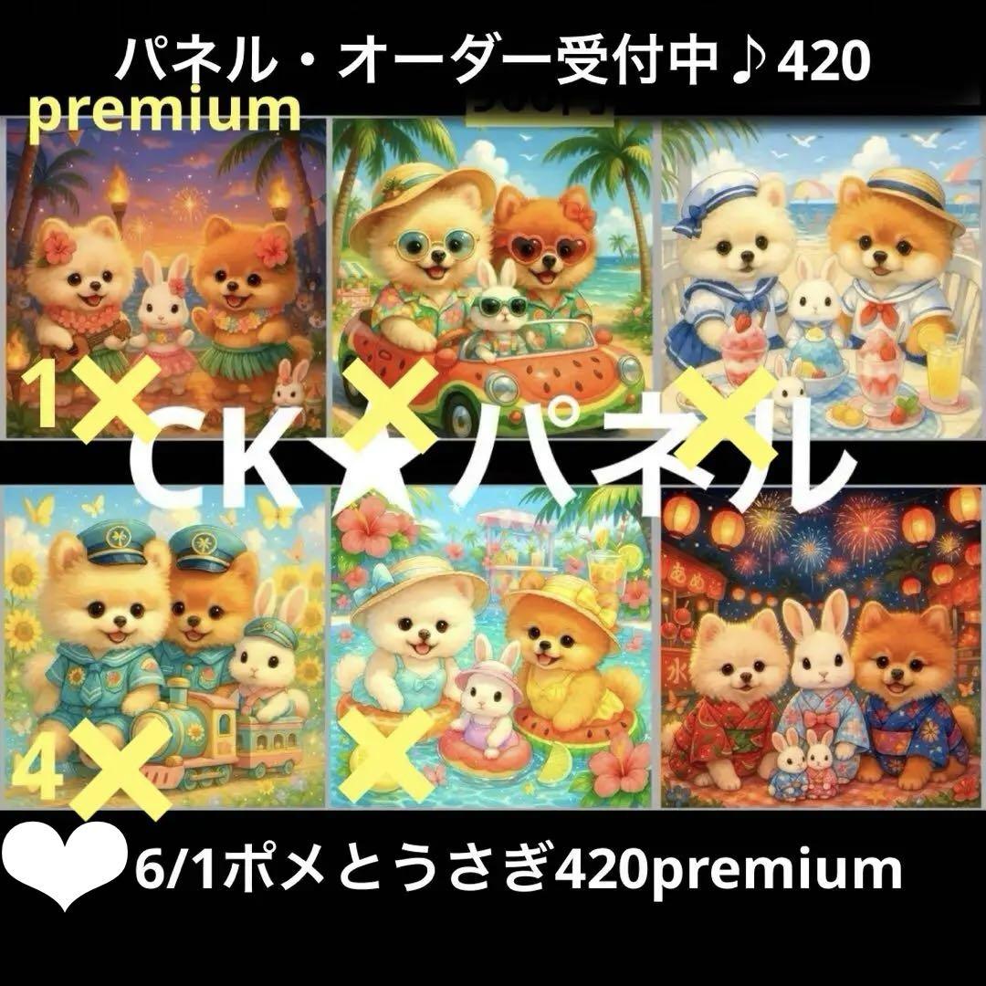 オーダーページ　6/1ポメとうさぎ420premium レアパネル　ハンドメイド
