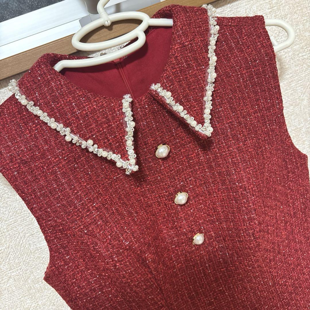 JEWELS ツイードプリーツドレス♡