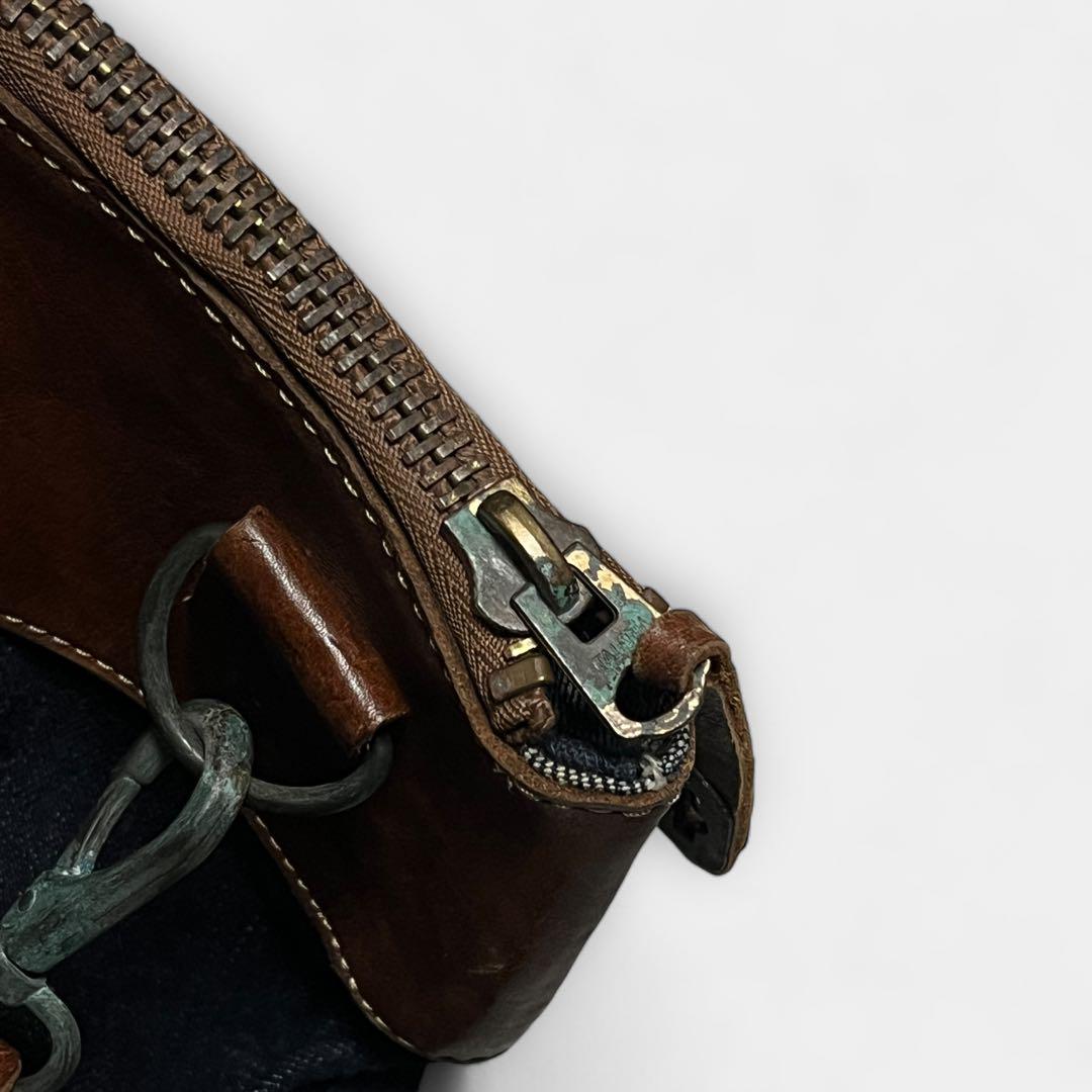 希少】RRL LEATHER DENIM BAG デニム レザー