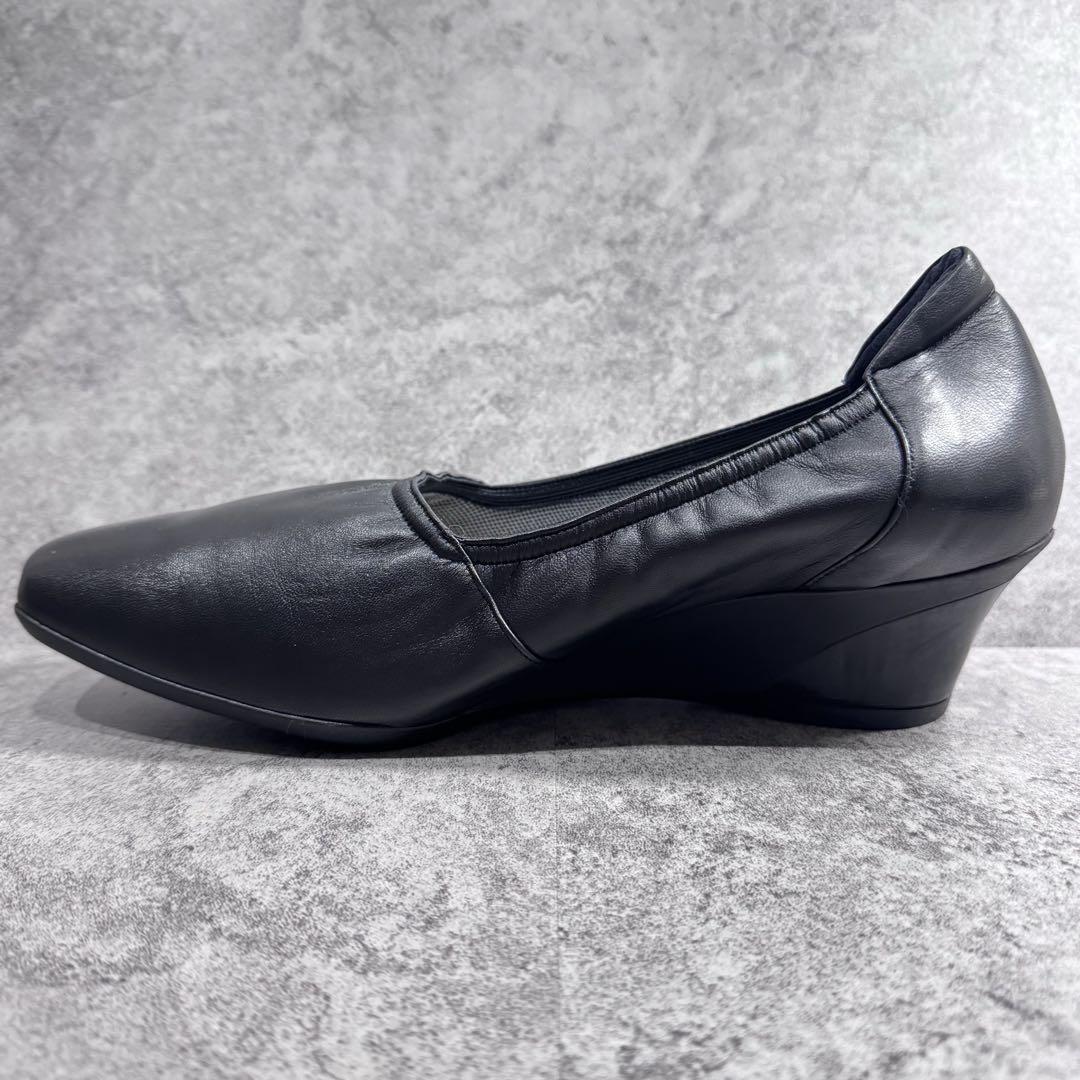 【極美品】セクションドール　24 パンプス　ウェッジソール　スクエアトゥ　レザー