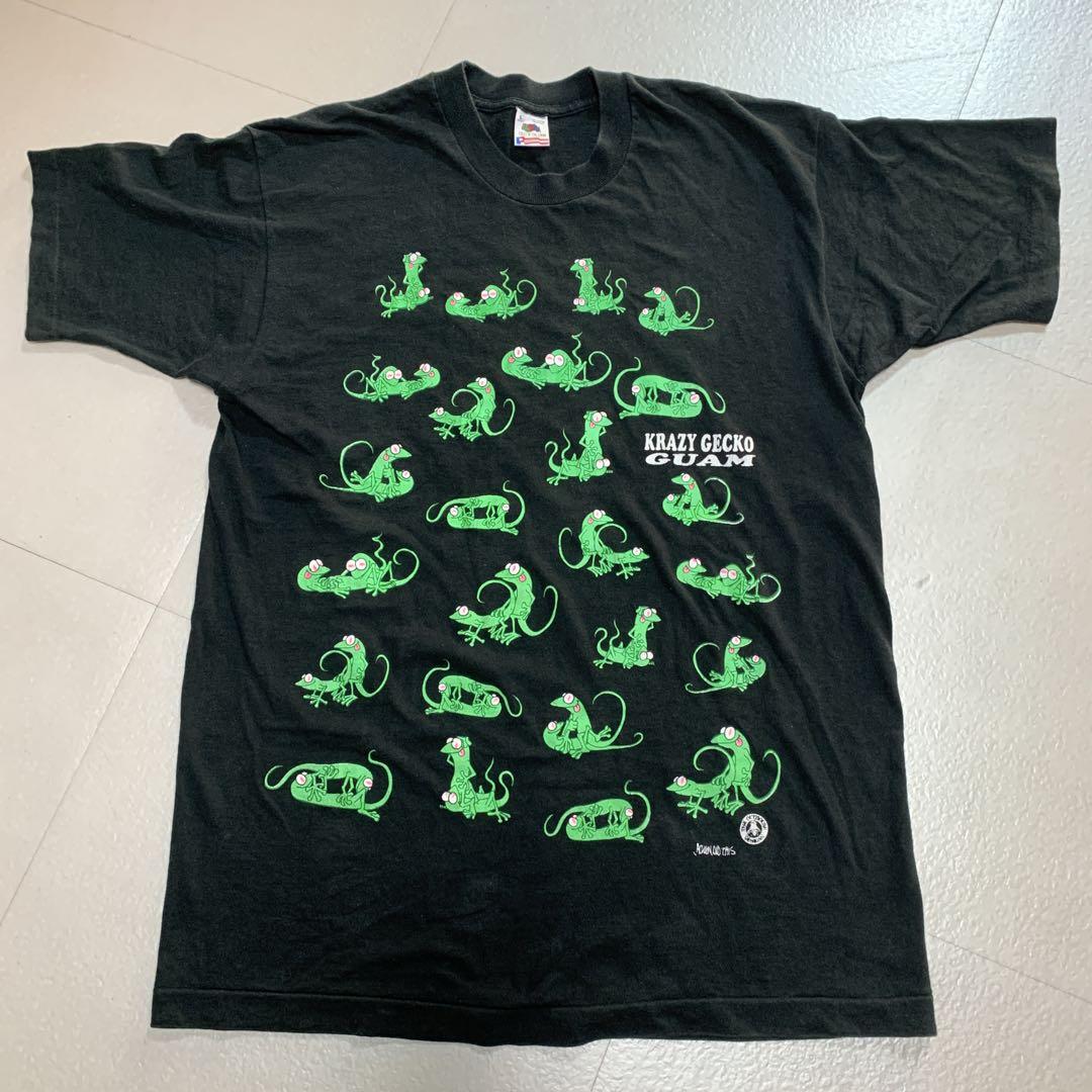 80sビンテージ KRAZY GECKO 四十八手Tシャツ Lサイズ 黒