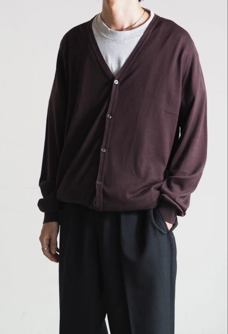 JOHN SMEDLEY ネイビー カーディガン L