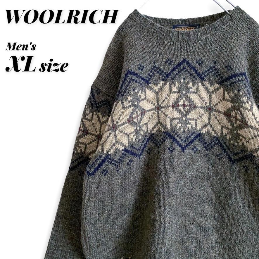古着 WOOLRICH ウールリッチ クルーネック ノルディック柄 ニット 多様