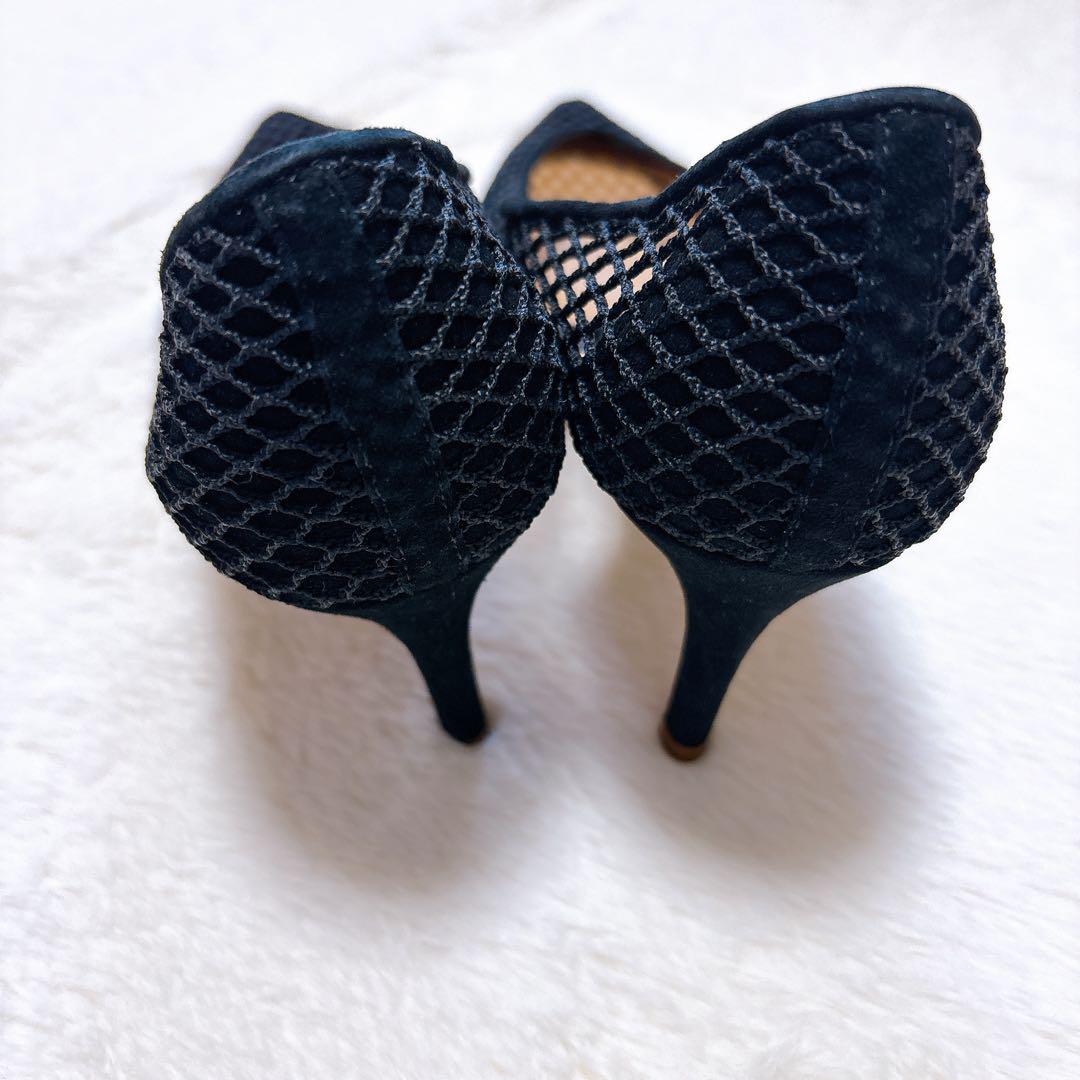 【美品】　PELLICO ペリーコ　黒 ブラック　メッシュ パンプス ヒール