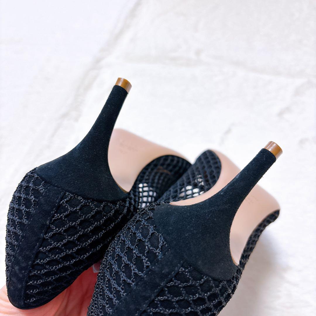 【美品】　PELLICO ペリーコ　黒 ブラック　メッシュ パンプス ヒール