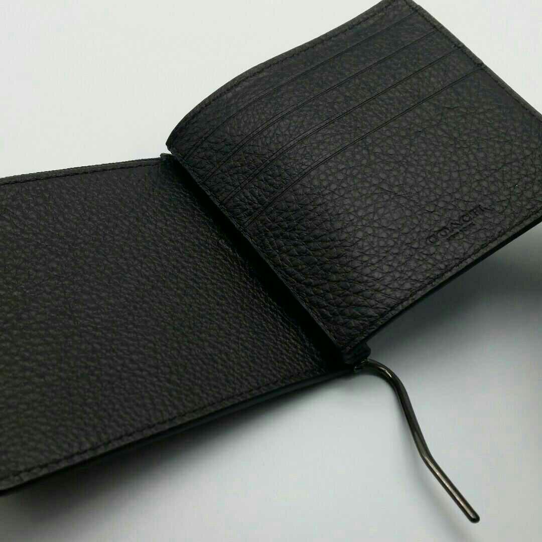 超最新作 COACH コーチ マネークリップ 財布 新品 ブラック メンズ