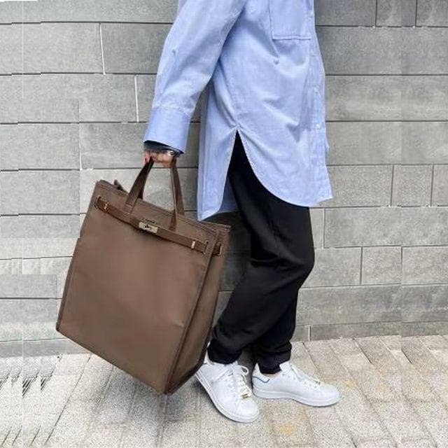 【SITA PARANTICA】 キャンバス×レザー トートバッグ　L　ブラウン