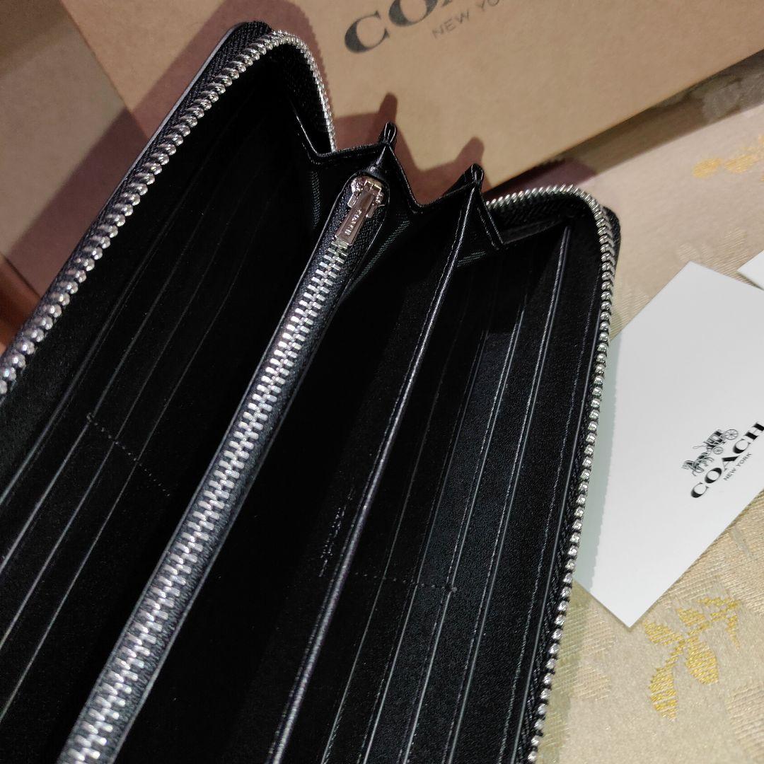 COACHアウトレット ブラック ロゴ 長財布