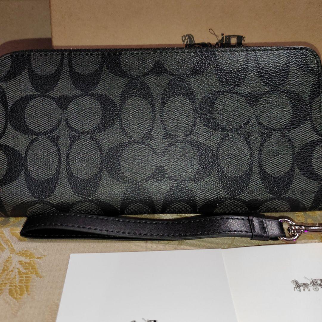COACHアウトレット ブラック ロゴ 長財布
