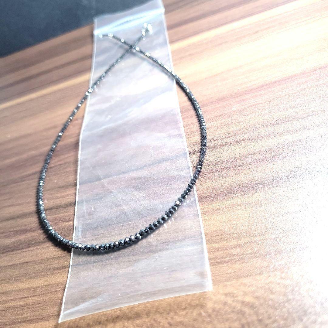 K18WG ブラックダイヤモンド ネックレス BLD 約10