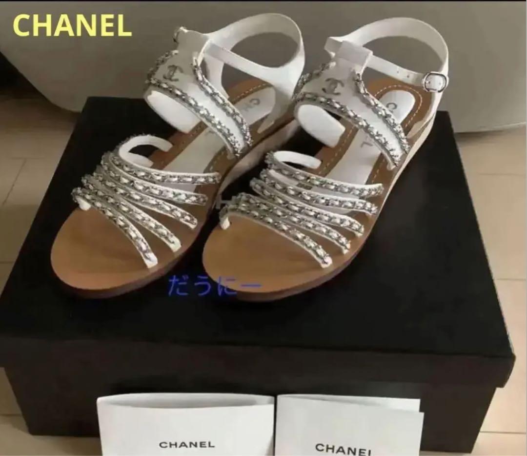 CHANEL チェーン付きサンダルサイズ37