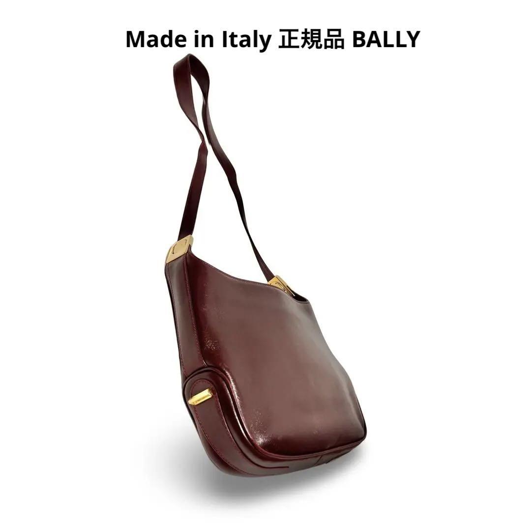 BALLY バリー ヴィンテージ レザー ショルダーバッグ ボルドー