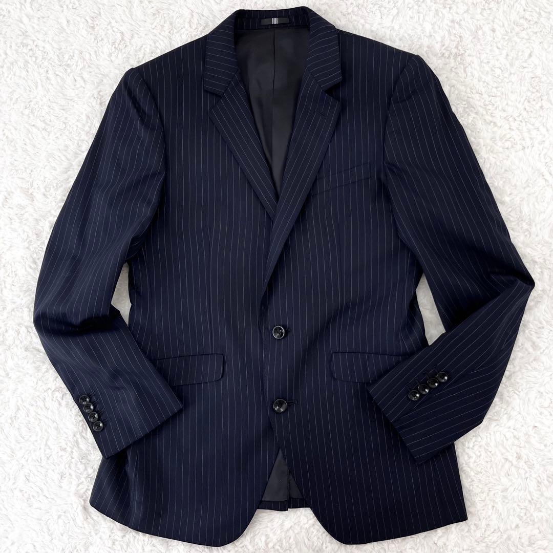 (極美品) SUIT SELECT ビジネス セットアップ ネイビーストライプ