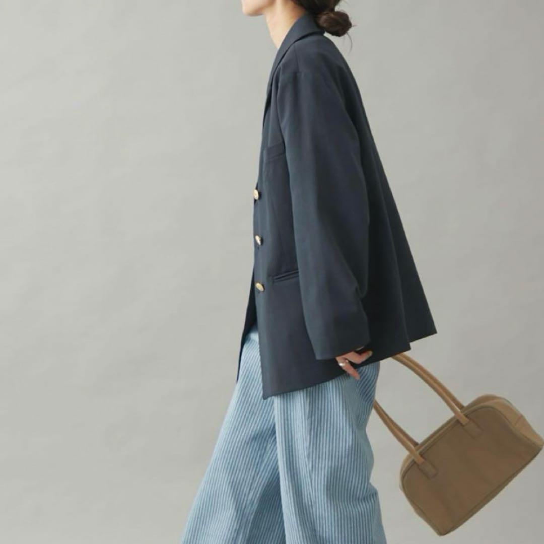 極美品　ゲバコ　紺ブレ　ダブルプレスト　ブレザー 40 L 大きいサイズ金ボタン
