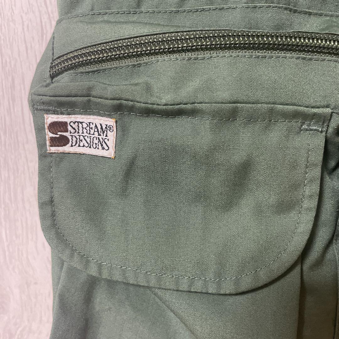 フィッシングベスト オリーブグリーン 多ポケット　古着　夏　アウトドア　キャンプ