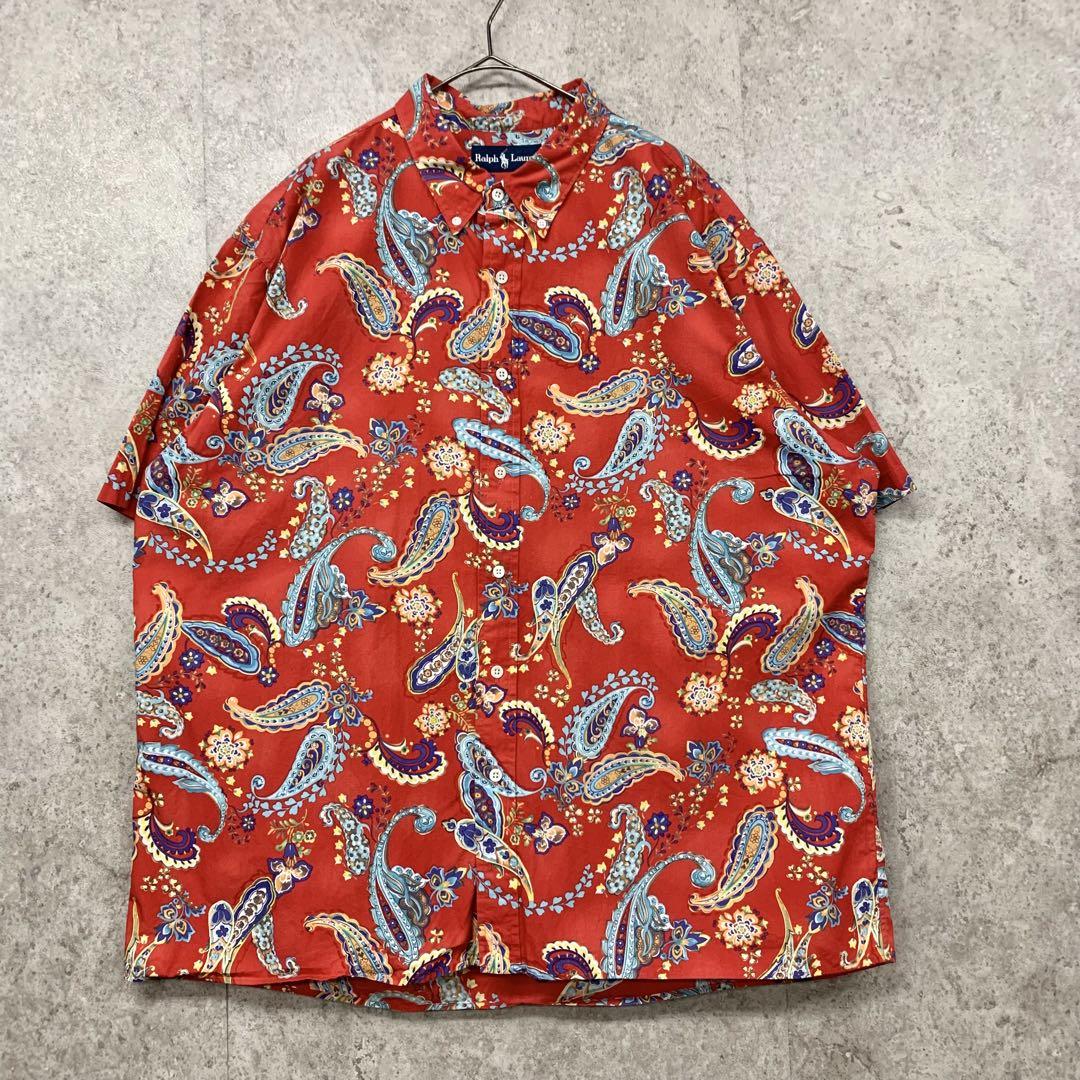 ワンピなど最旬ア！ 激レア3XL☆US輸入90s】ラルフローレン 半袖 アロハシャツ トップス