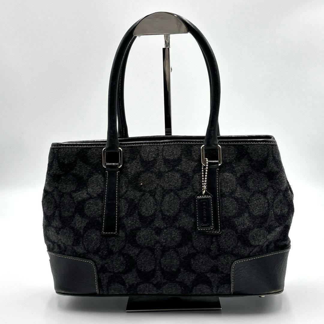 COACH コーチ ハンドバッグ トート 肩掛け シグネチャー ウール