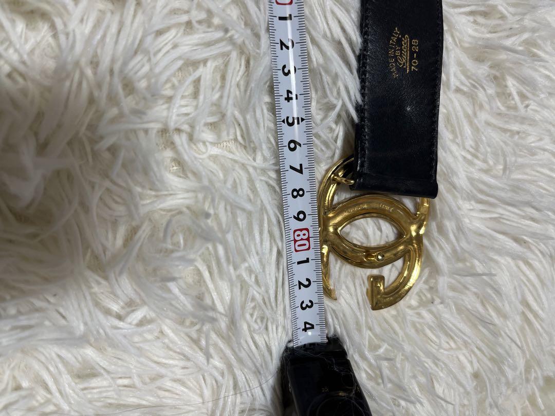 Gucci GG レーザー　ベルト　ブラック　70-28