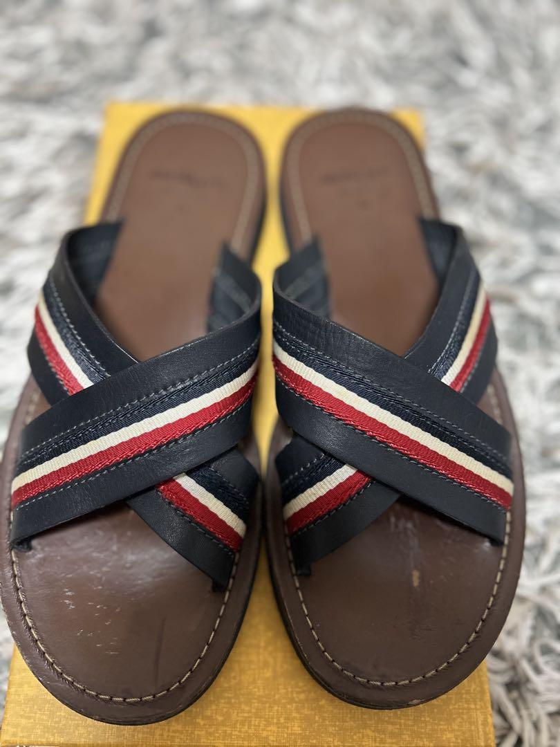 MONCLER モンクレール レザーサンダル size41/ネイビー×ブラウン