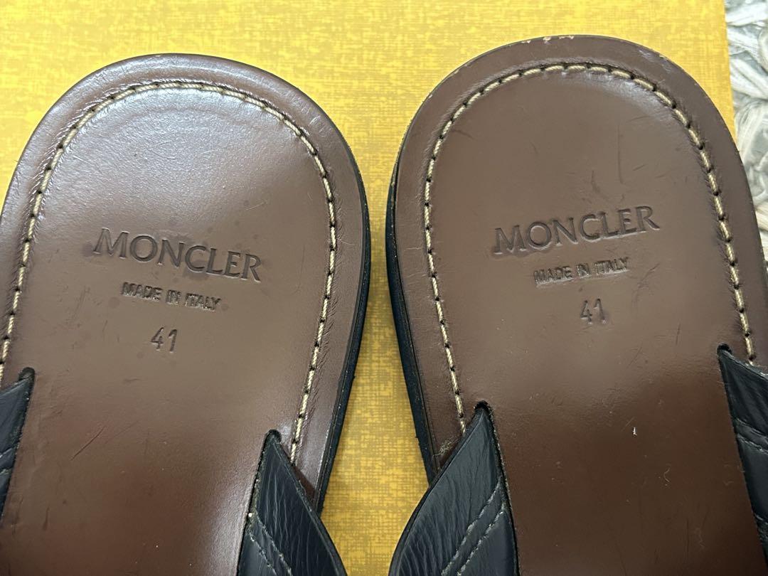 MONCLER モンクレール レザーサンダル size41/ネイビー×ブラウン MONCLER モンクレール レザーサンダル size41/ネイビー×ブラウン
