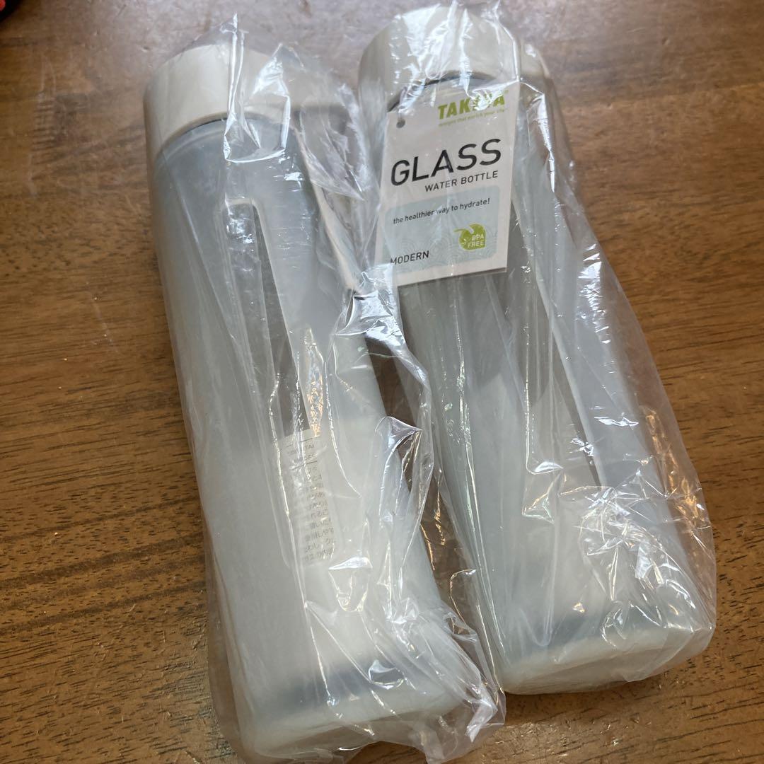 TAKEYA GLASS  ガラスボトル白2点セット400ML 新品未使用