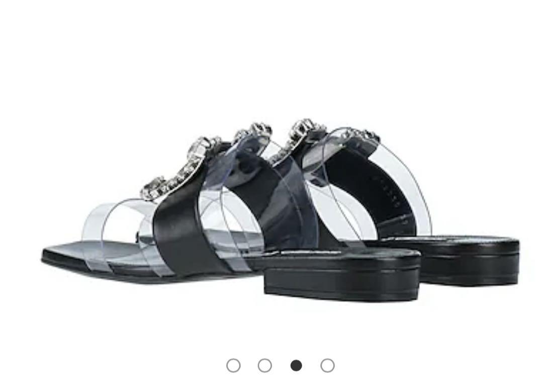 【SERGIO ROSSI】クリスタルバックル レザー サンダル【送関込】 週末限定価格セルジオロッシ サンダル SR TWENTY クリスタルバックル