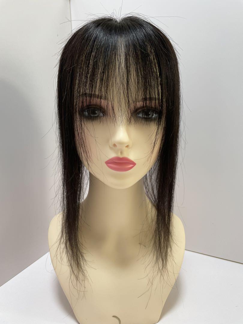 頭頂部ウィッグヘアピース部分ウィッグ総手植え引き抜き製法つむじ隠ボリュームアップ