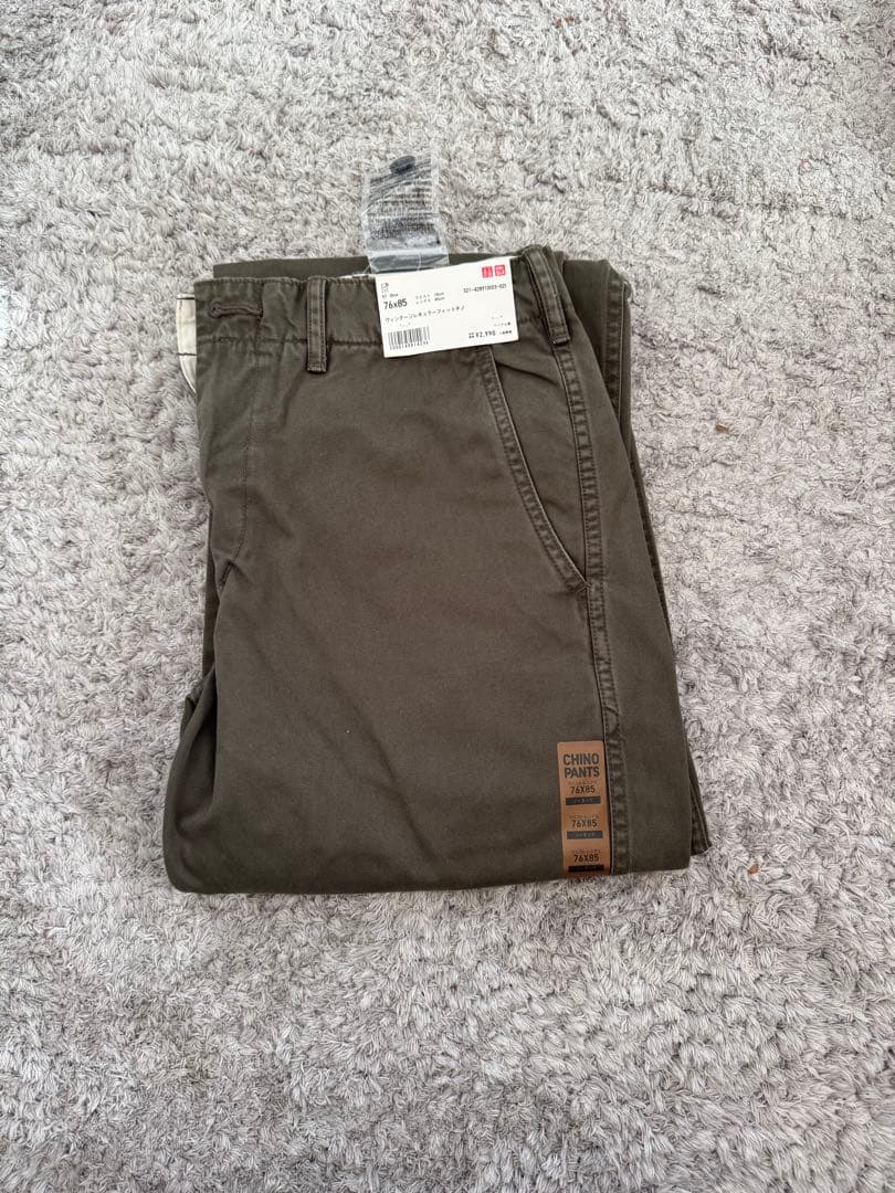スリムフィット ワークパンツ 76×85 カーキ