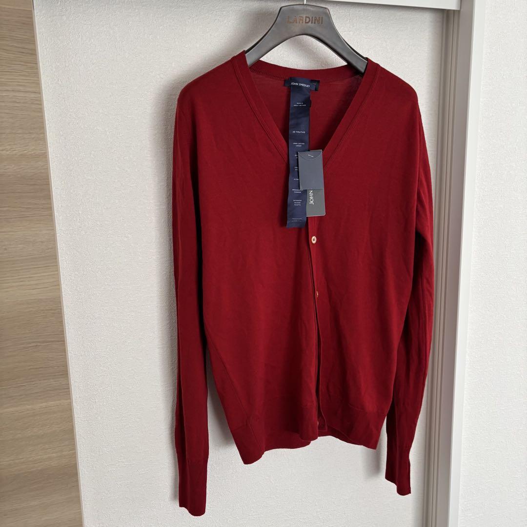 【タグ付き新品】JOHN SMEDLEY ウールカーディガンCARDIGAN S