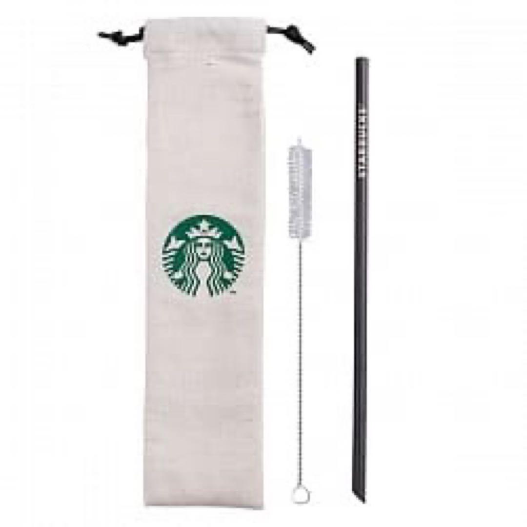 【新品】台湾スターバックス限定チタンストローセットブラック(細い)
