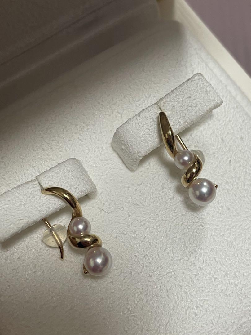 キ*ラ様 MIKIMOTO スパイラル ダングルイヤリング