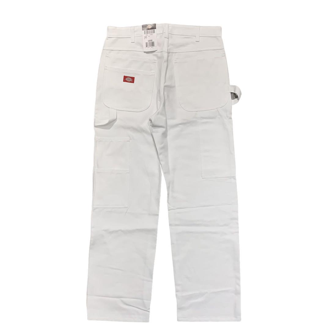 新品34x30 ホワイト DICKIES ペインター ワーク パンツ