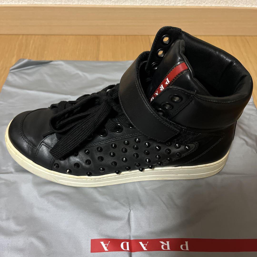 896✨PRADA プラダスポーツ　ハイカット　スニーカー　7 1/2 Yahoo!オークション - PRADA プラダ プラダスポーツ ハイカット