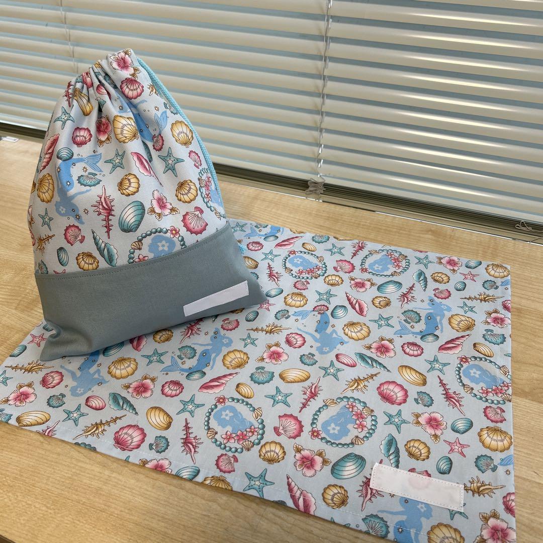 ランチョンマット30×40 巾着袋 25×20 マーメイド① - メルカリ