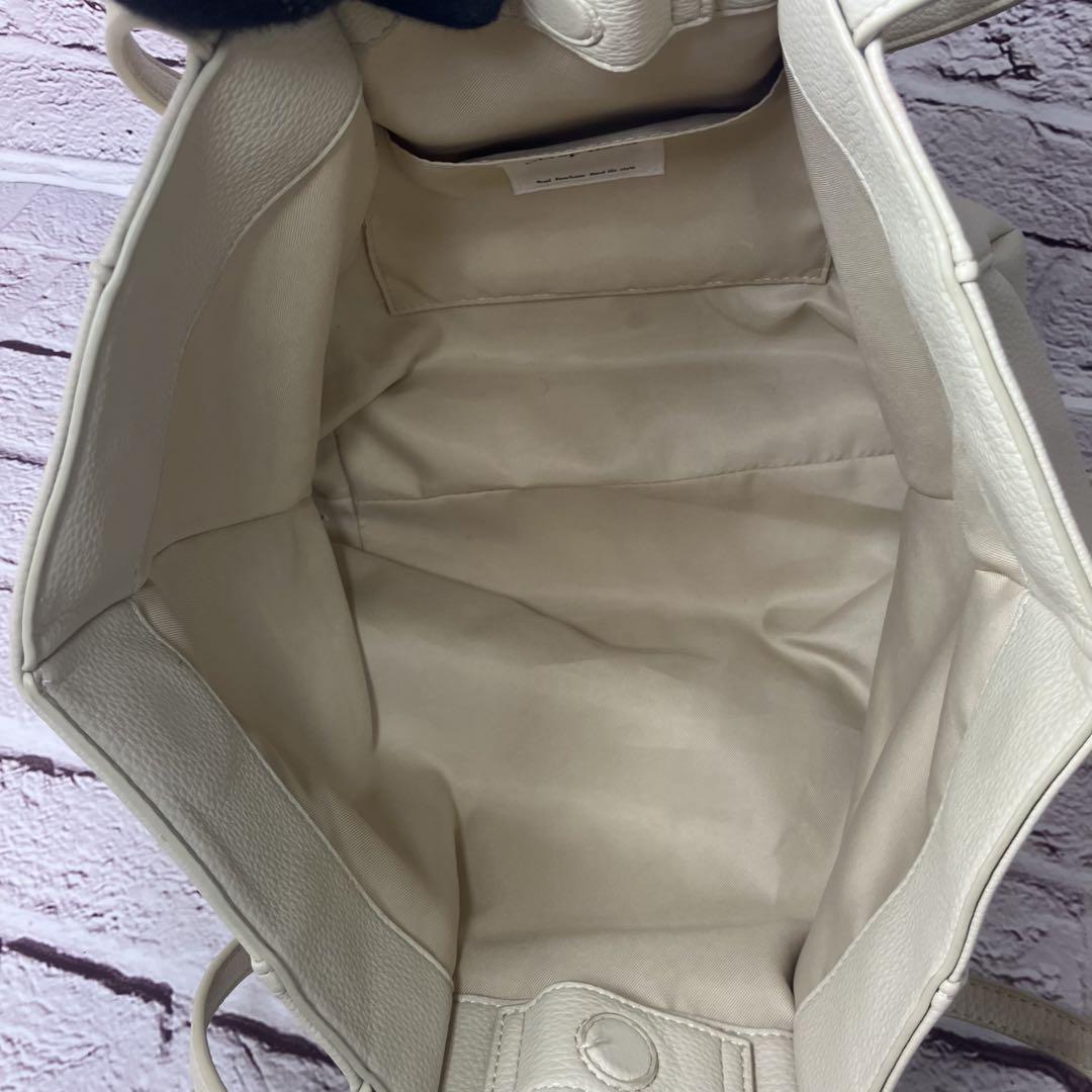 未使用級✨スクラップブック バンブー 2way A4可 シボ革 トート