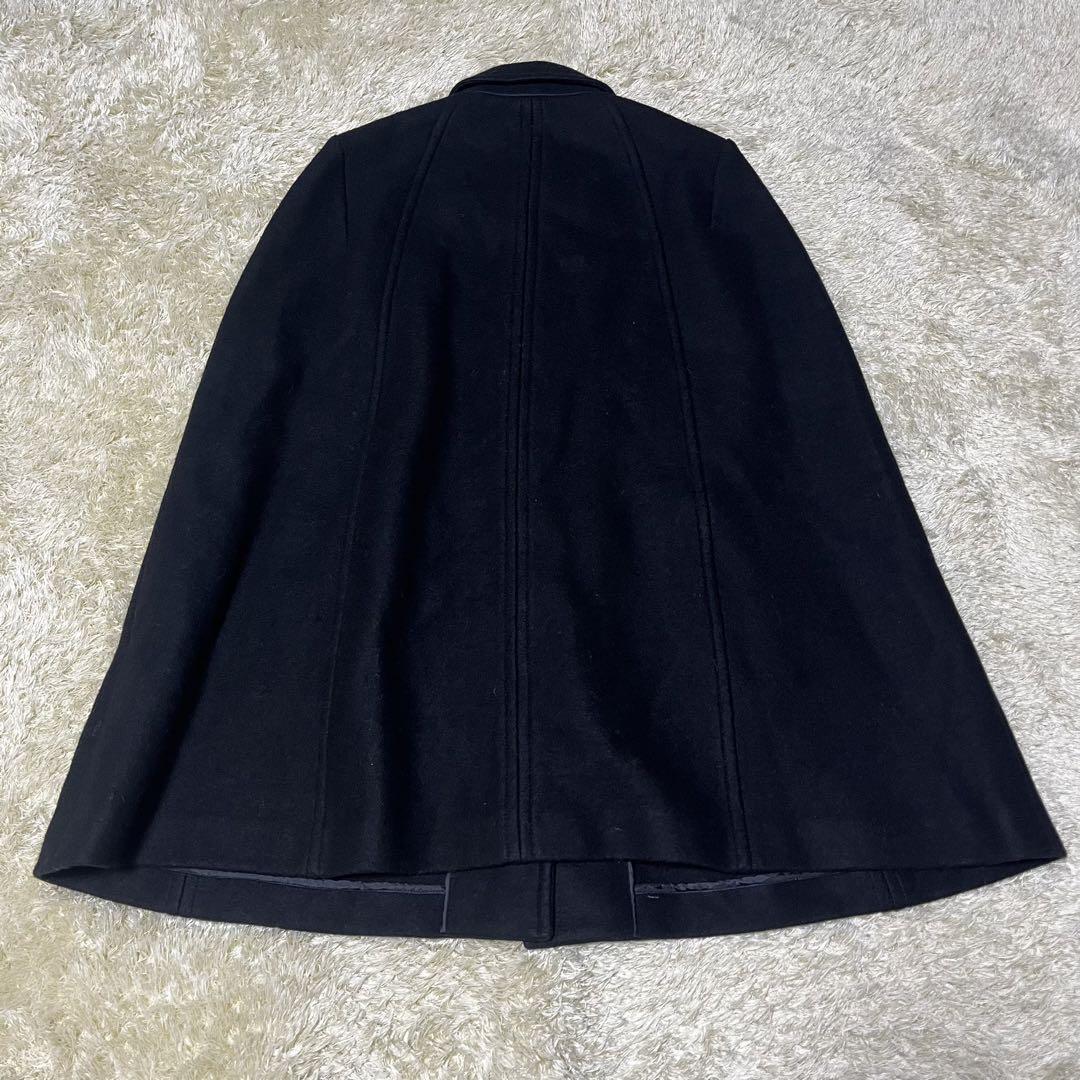 ★美品★ ICB 圧縮ウール ジャージー ケープ風コート　サイズ42　黒