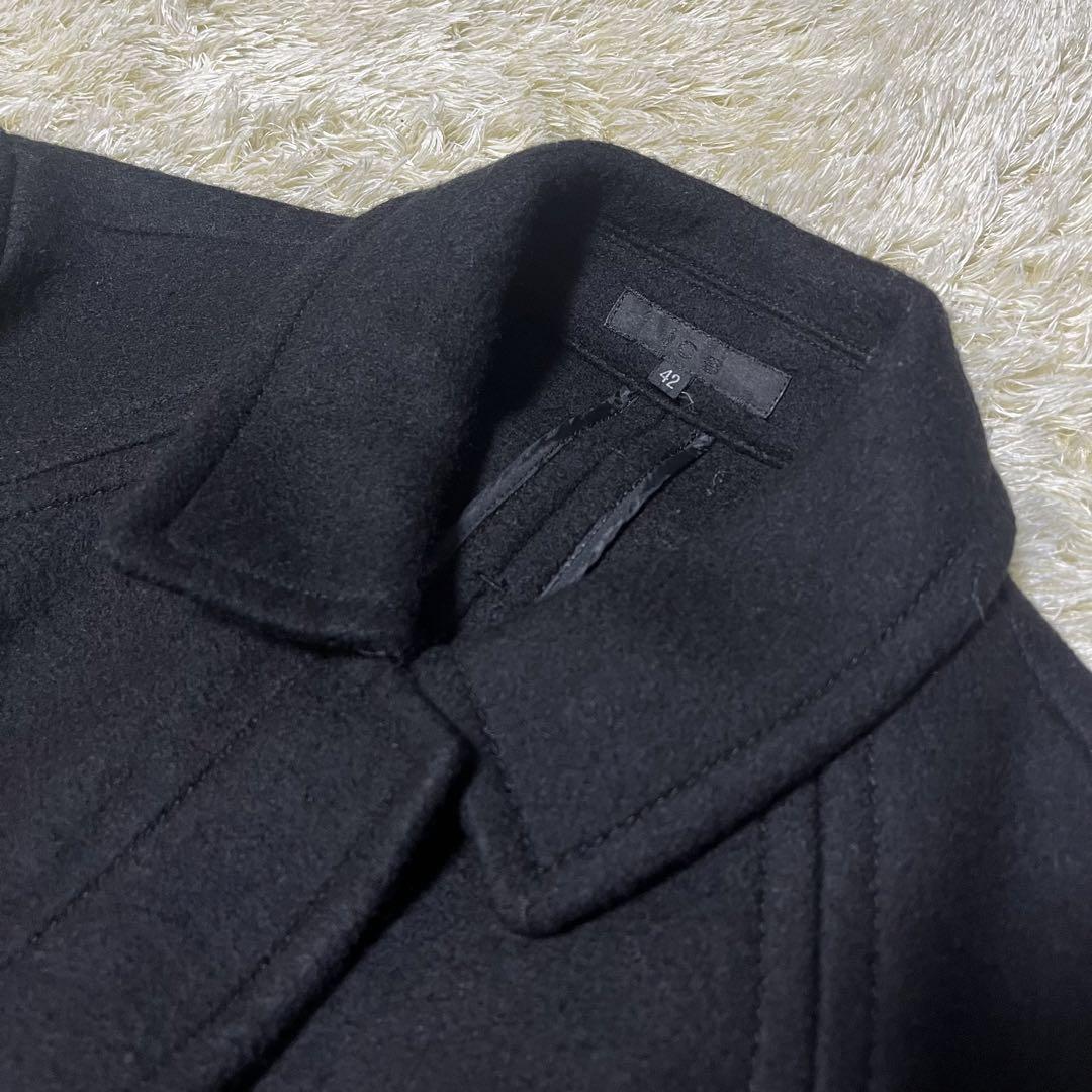 ★美品★ ICB 圧縮ウール ジャージー ケープ風コート　サイズ42　黒