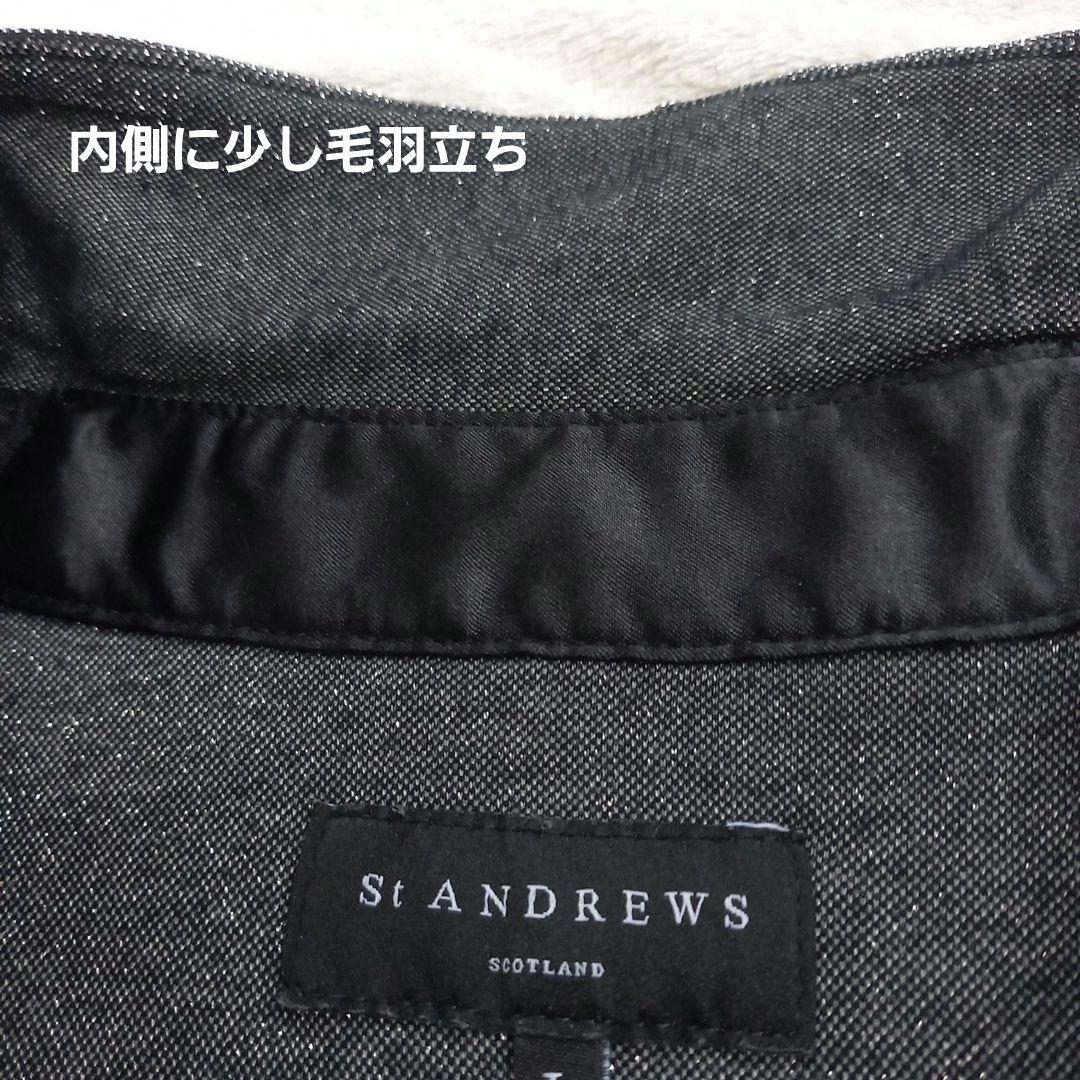 St ANDREWS　セントアンドリュース　半袖　ポロシャツ　グレー　ラメ　L