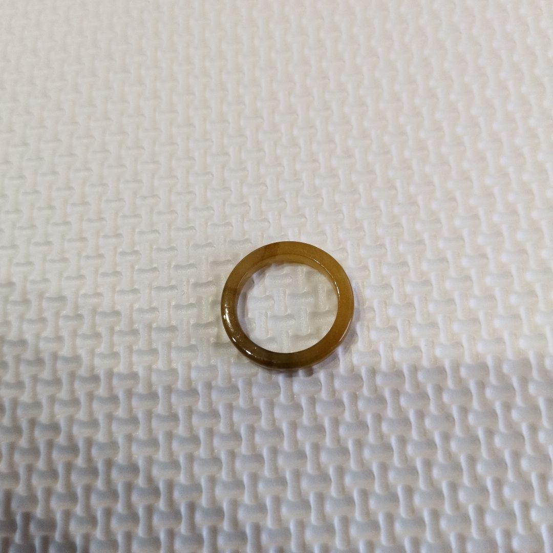 本翡翠　氷糯種フラット金運アップ純天然原色焦飴リング