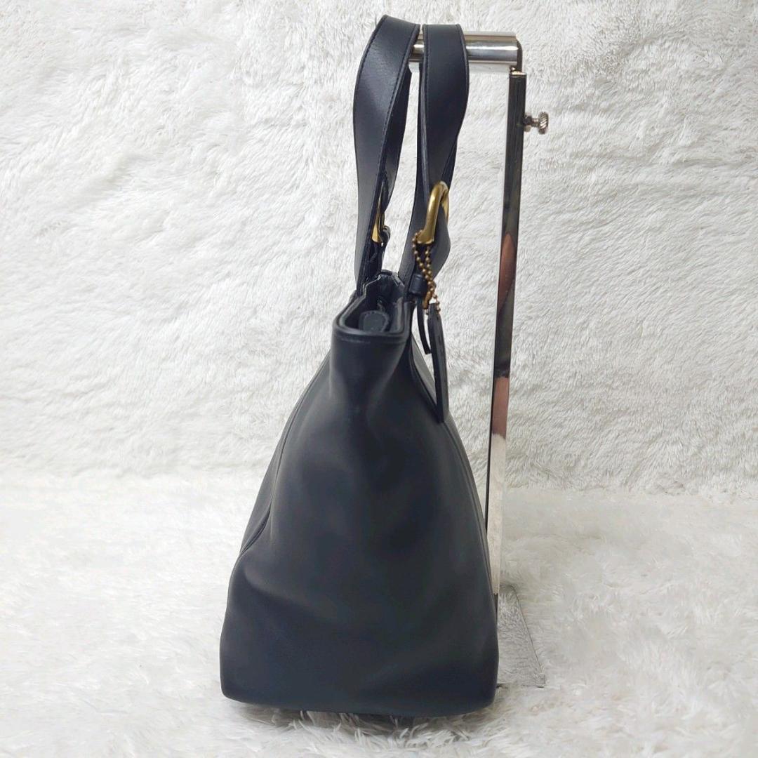 【美品】OLD COACH ハンドバッグ 舟形 グラブタンレザー 4133 黒