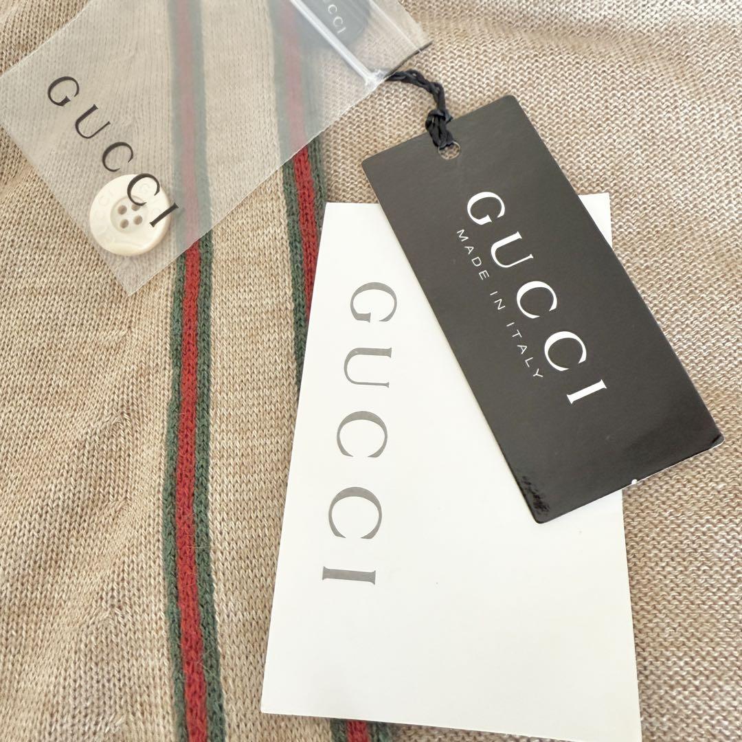 【新品タグ付き】GUCCI シェリーライン 薄手 カーディガン シルク S M