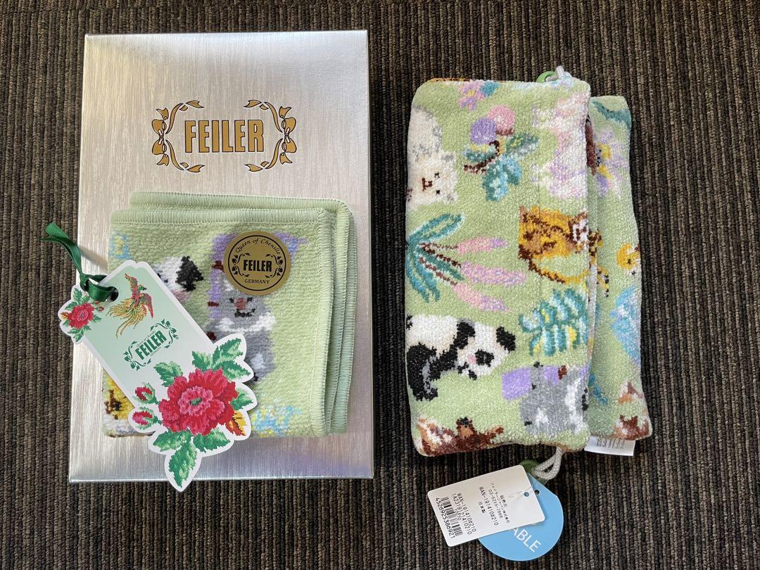 新品 フェイラー アニマル柄巾着&ハンカチ