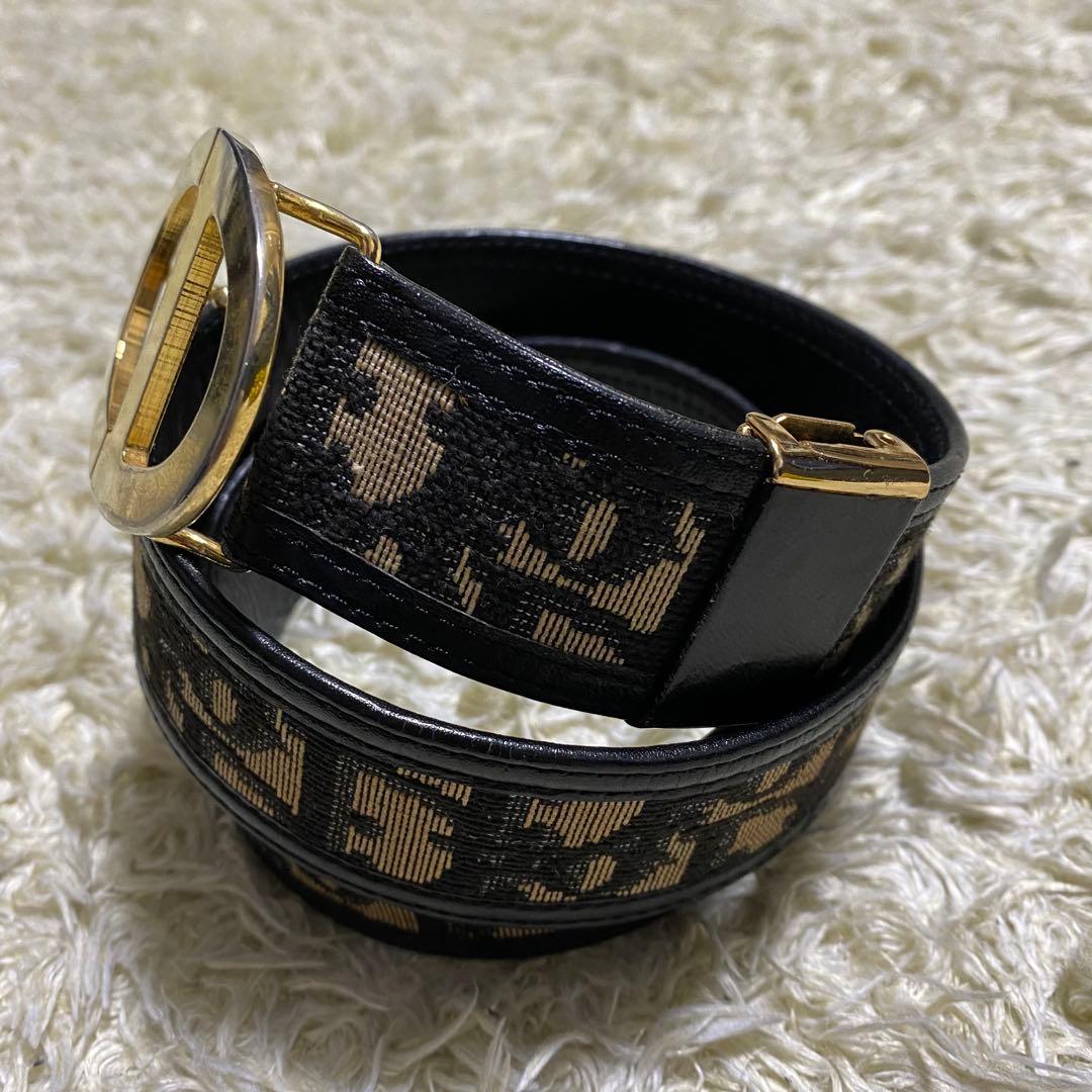 クリスチャンディオール　ベルト　トロッター　CD金具　ネイビー　黒 ٭• ゜　 ٭　 クリスチャンディオール 5cm