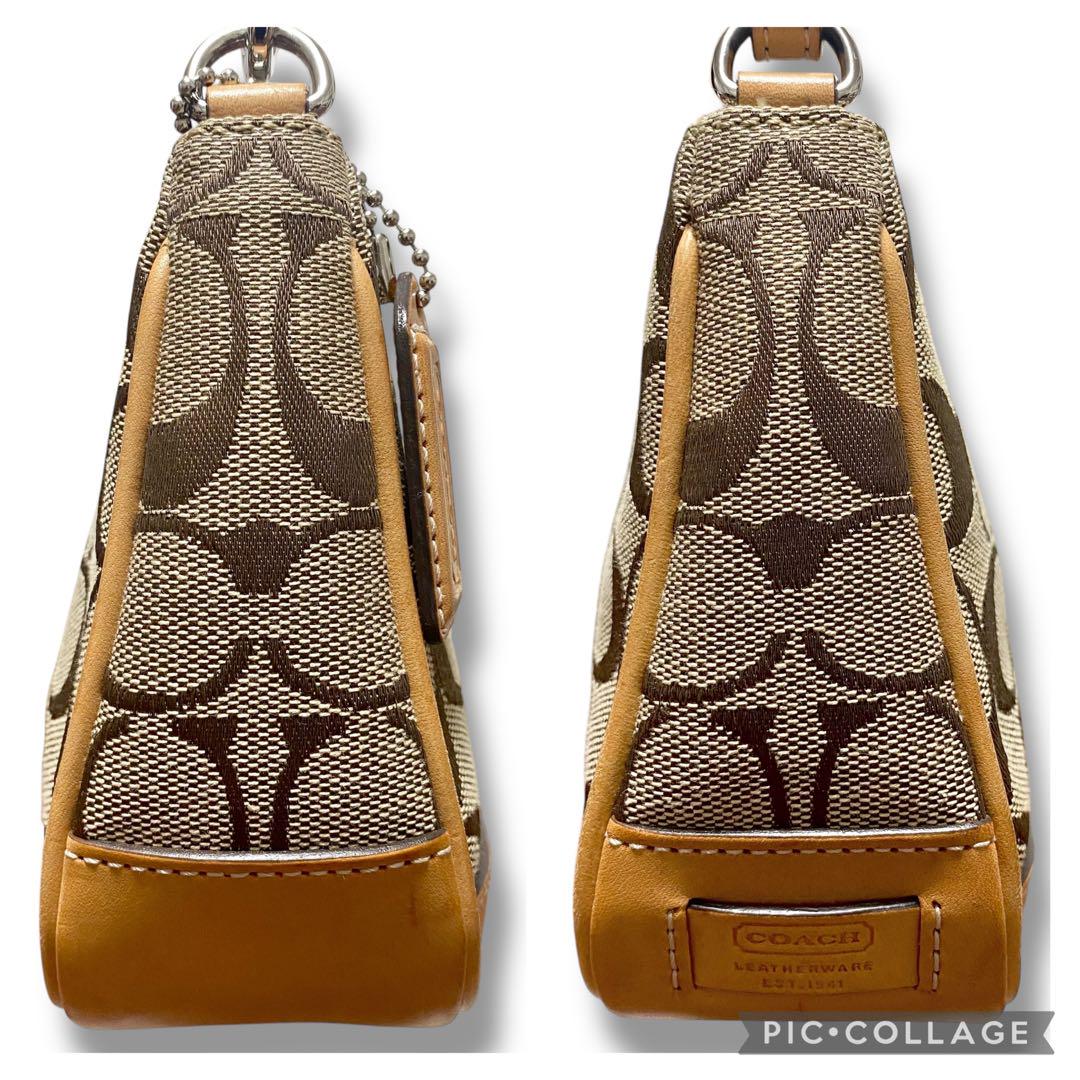 人気　COACH コーチ　アクセサリーポーチ　シグネチャー　ベージュ　6094