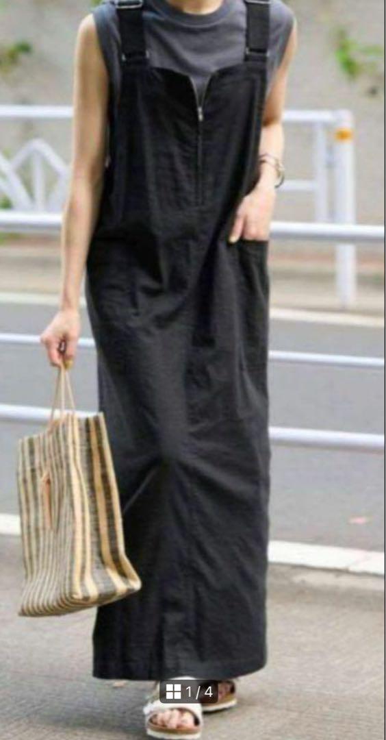 美品　SLOBE IENA アイラインジャンパースカート　BLACK
