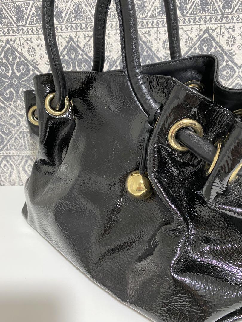 【美品】FURLA フルラ カルメン パテントレザー ハンドバッグ トート