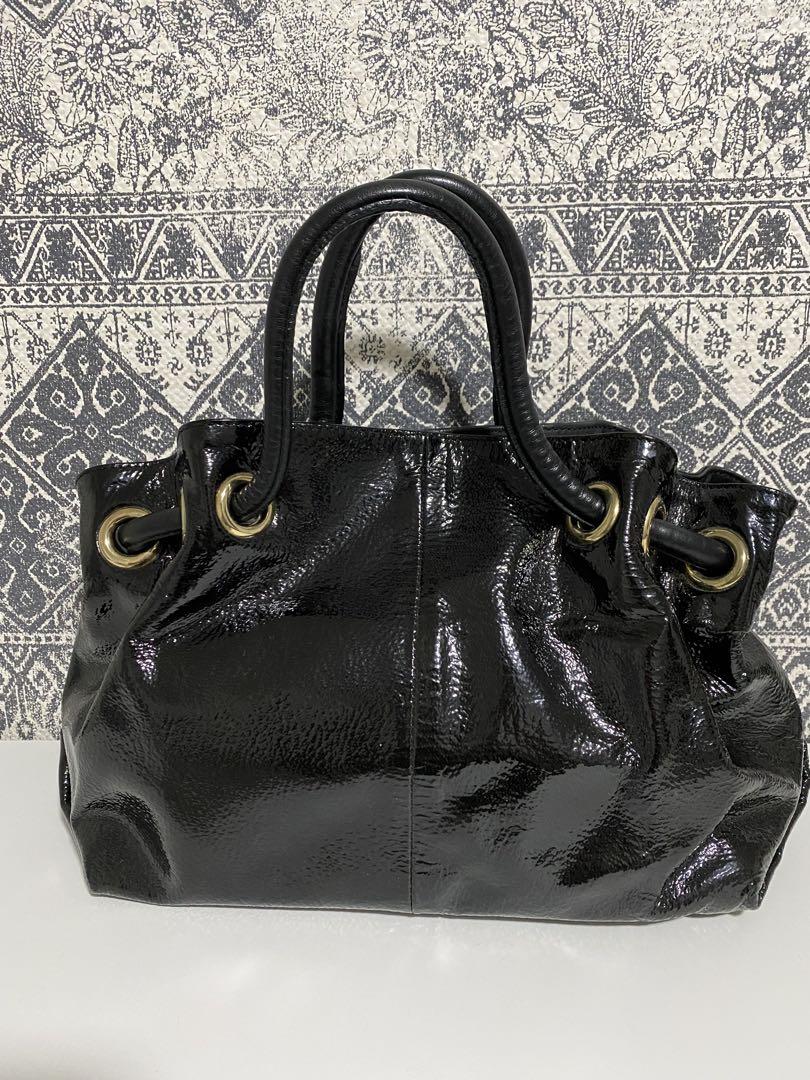 【美品】FURLA フルラ カルメン パテントレザー ハンドバッグ トート